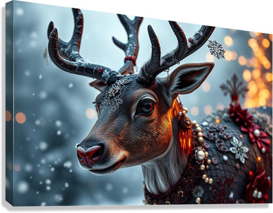  Giclée Stretched Canvas Print Rudolph Christmas Wall Art