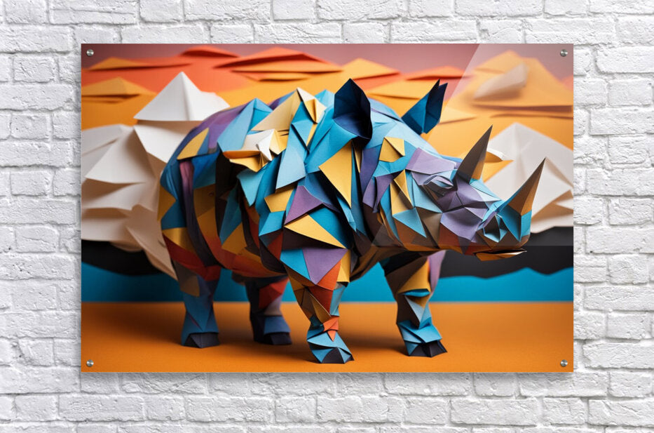 Acrylic Print Paper Rhino Wall Art