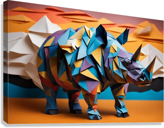  Stretched Canvas Print Paper Rhino Wall Art