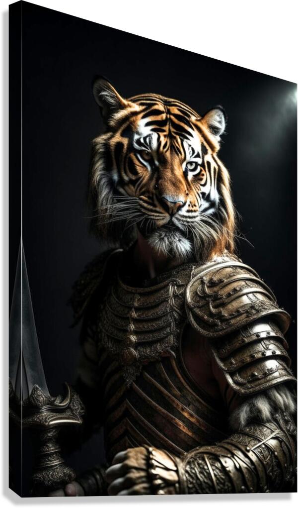  Giclée Stretched Canvas Print Gladiator Tiger Wall Art