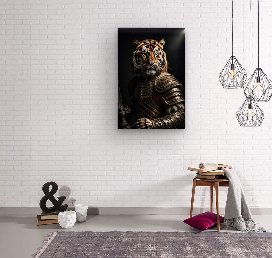 Wood Print Gladiator Tiger Wall Art