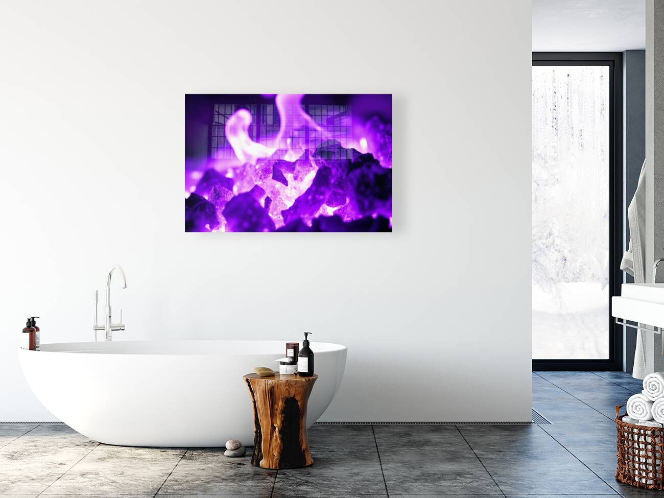 Acrylic Print Mockup Purple Embers Wall Art