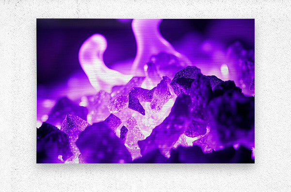 Brushed Metal Print Purple Embers Wall Art