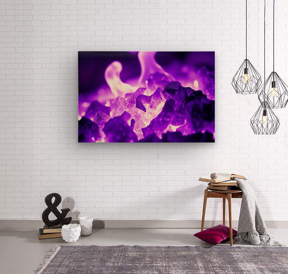 Wood Print Purple Embers Wall Art