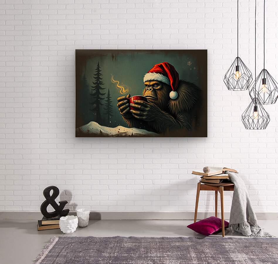  Wood Print Christmas Bigfoot Wall Art