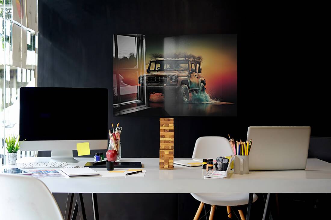 Acrylic Print Mockup Safari Jeep Wall Art