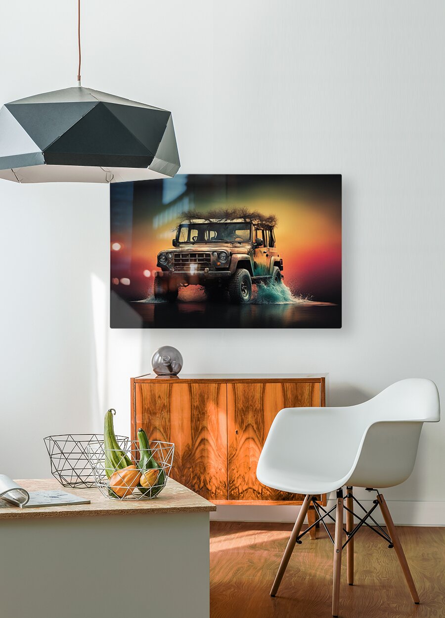  HD Sublimation Metal Print Safari Jeep Wall Art