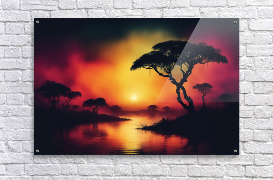 Acrylic Print African Safari Sunset Wall Art