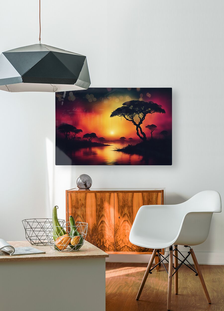 HD Sublimation Metal Print African Safari Sunset Wall Art