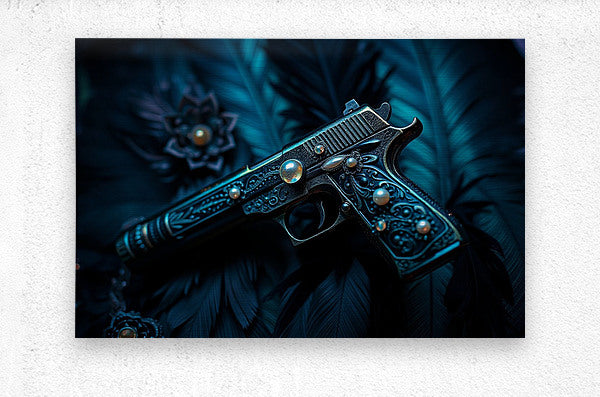  Brushed Metal Print Steampunk Gun Wall Art