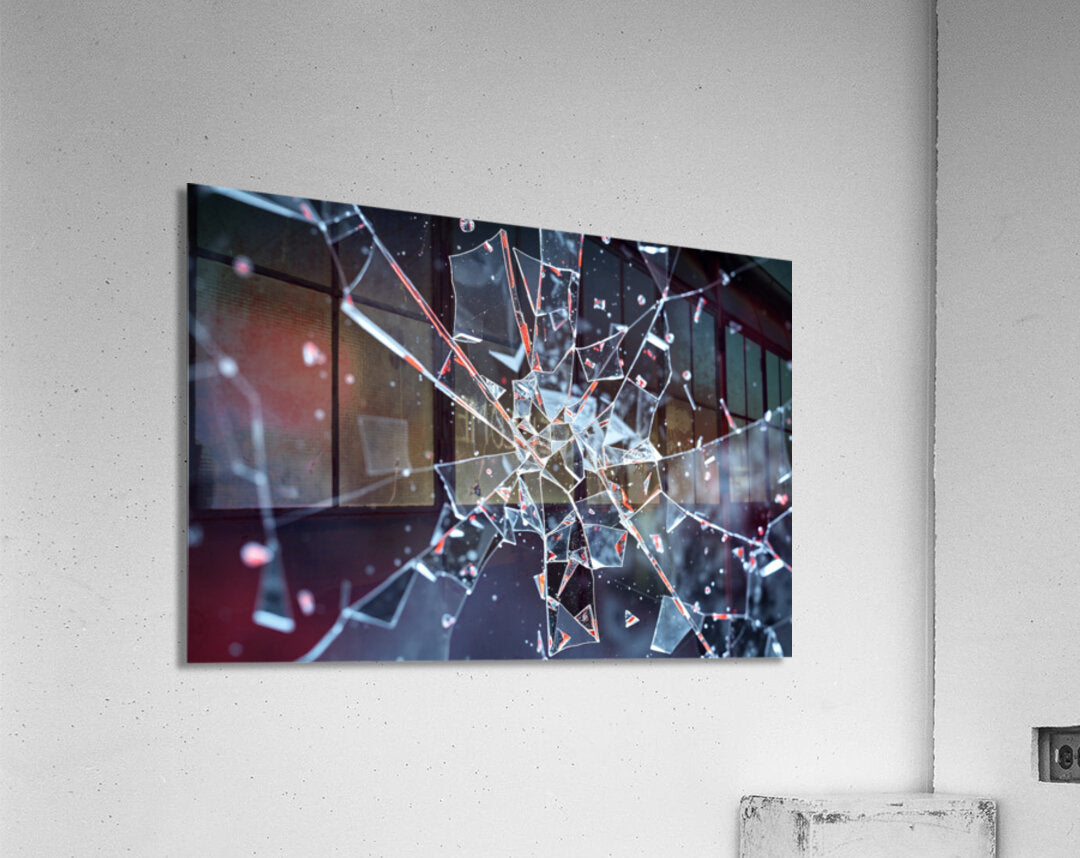Acrylic Print Mockup Broken Glass Wall Art