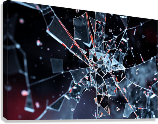 Giclée Stretched Canvas Print Broken Glass Wall Art