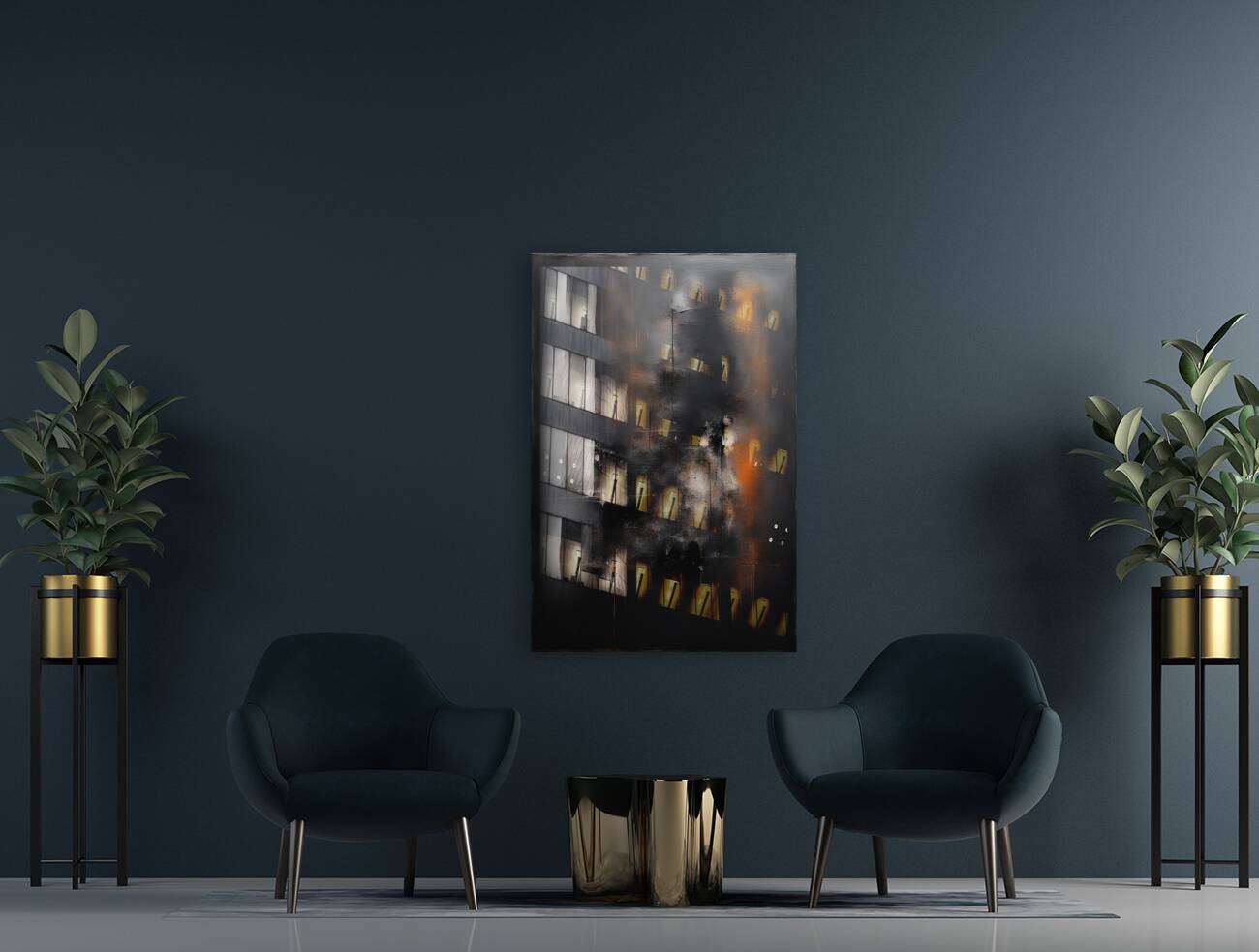 Acrylic Print Mockup Dark Abstract Wall Art