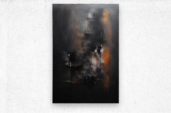 Brushed Metal Print Dark Abstract Wall Art