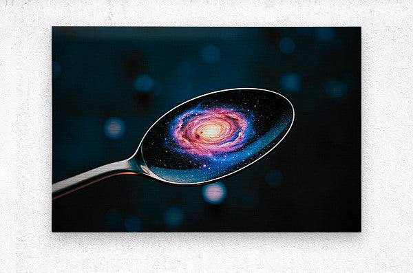 Brushed Metal Print Galaxy Spoon Wall Art