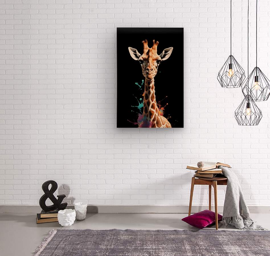 Wood Print Giraffe Wall Art