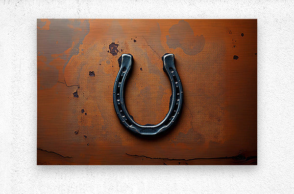  Brushed Metal Print Horseshoe Wall Art
