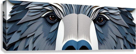 Giclée Stretched Canvas Print Paper Bear Wall Art
