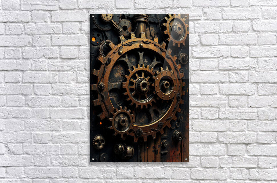 Acrylic Print Steampunk Gears Wall Art