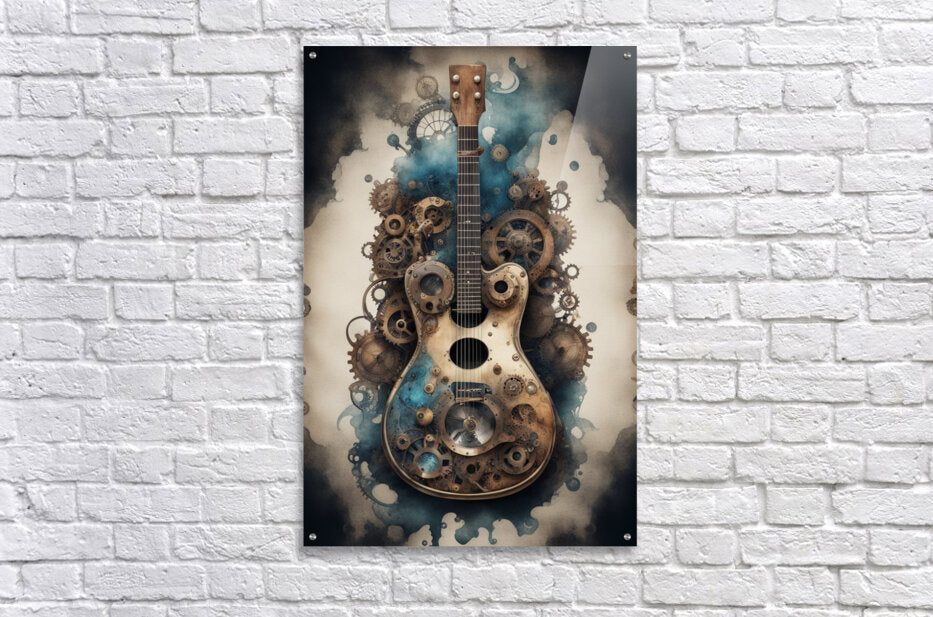  Acrylic Print Steampunk Guitar Wall Art