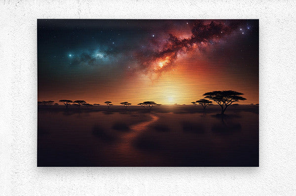  Brushed Metal Print Galaxy Safari Wall Art