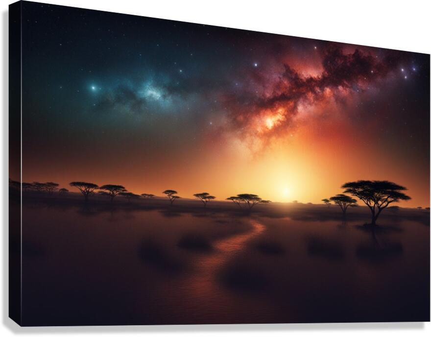  Giclée Stretched Canvas Print Galaxy Safari Wall Art