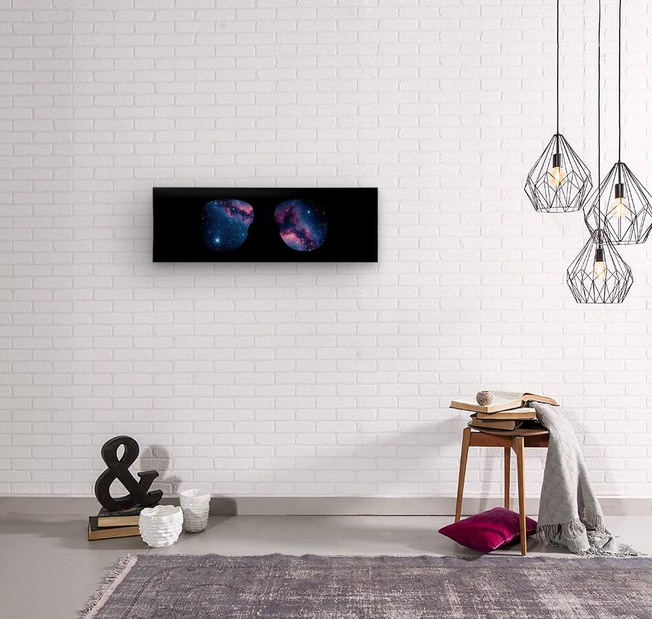 Wood Print Galaxy Sunglasses Wall Art