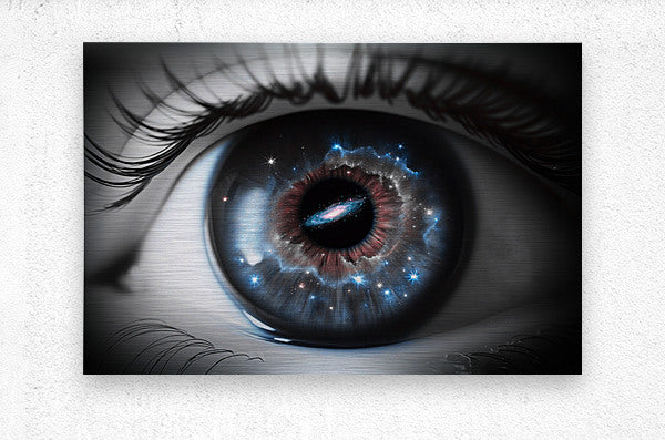  Brushed Metal Print Galaxy Eyeball Wall Art
