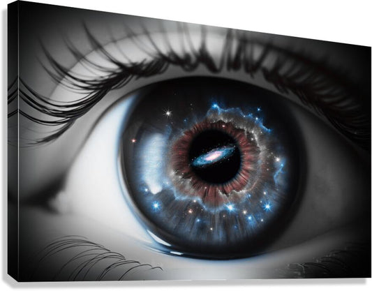 Giclée Stretched Canvas Print Galaxy Eyeball Wall Art