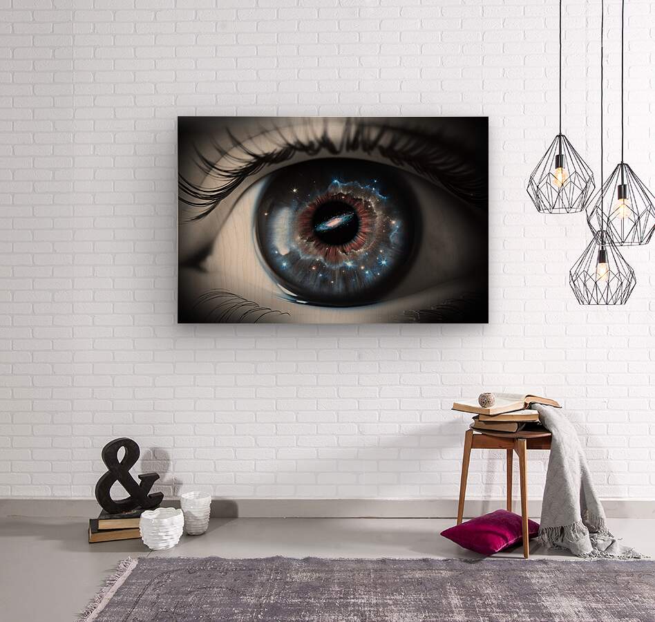 Wood Print Galaxy Eyeball Wall Art