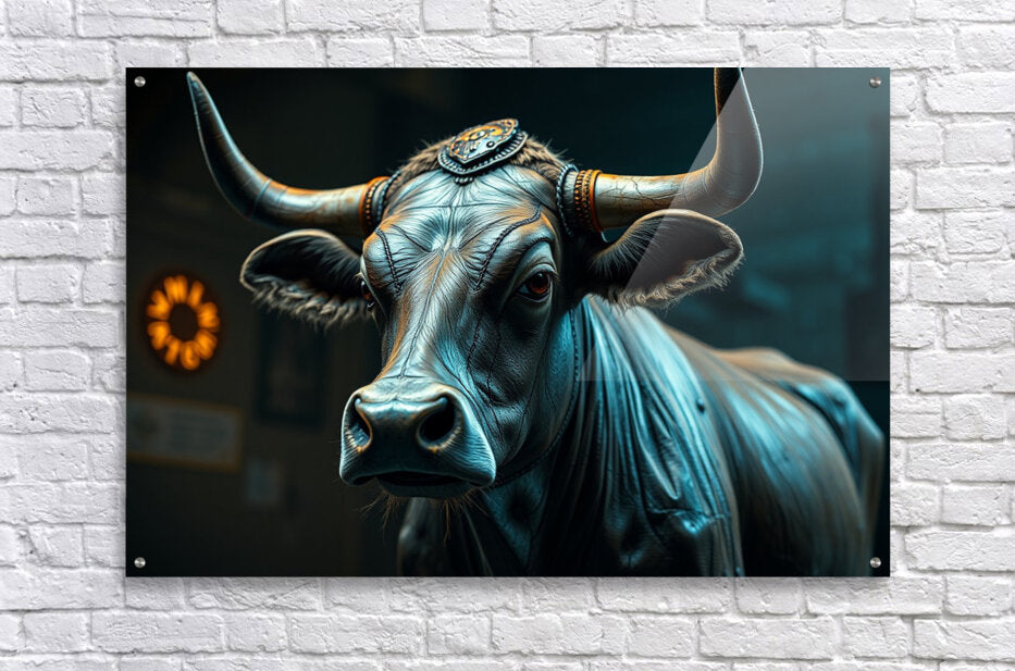 Acrylic Print Leather Bull Wall Art
