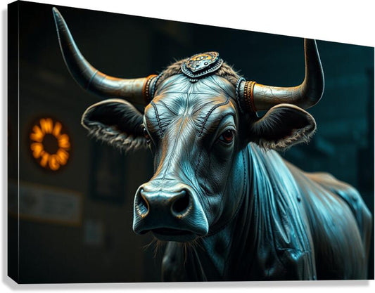  Giclée Stretched Canvas Print Leather Bull Wall Art