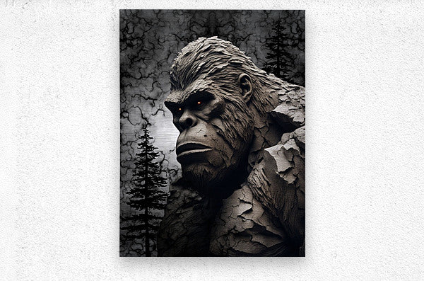 Brushed Metal Print Bigfoot Wall Art