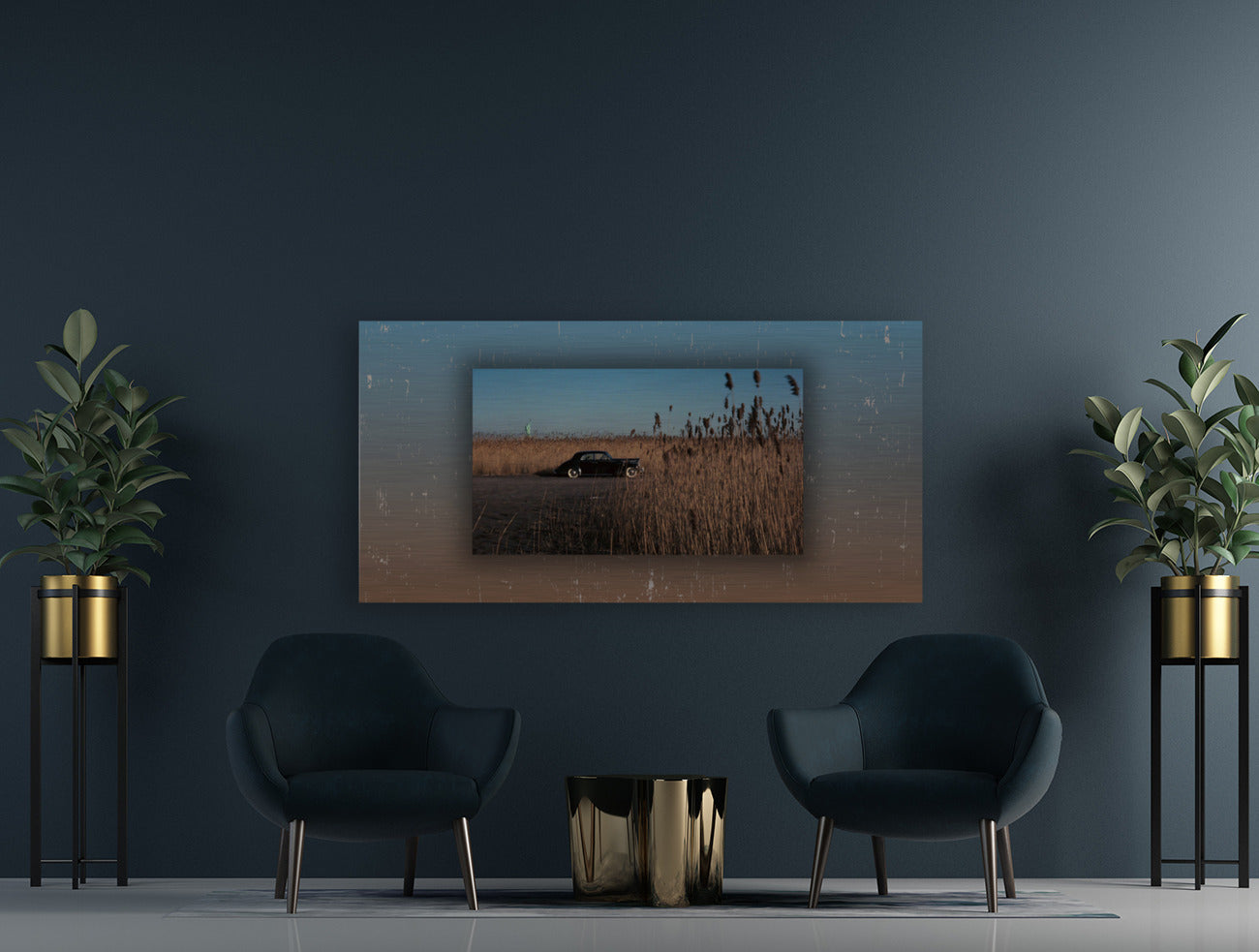 Metal Print Mockup Gangster Movie Wall Art