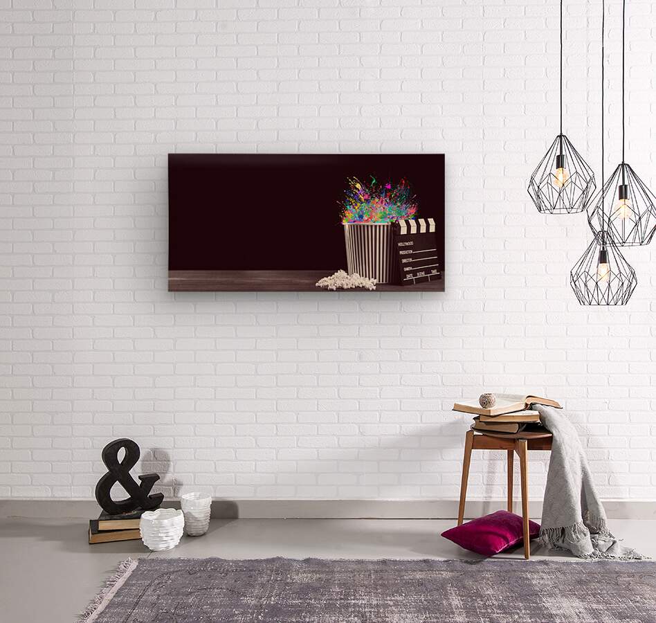 Wood Print Movie Popcorn Wall Art