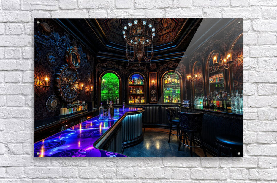 Acrylic Print Steampunk Bar Wall Art