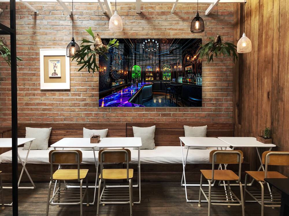 Acrylic Print Mockup Steampunk Bar Wall Art