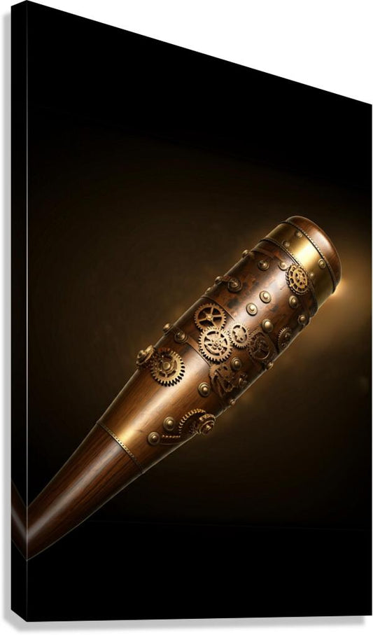 Giclée Stretched Canvas Print Steampunk Baseball Bat Wall Art