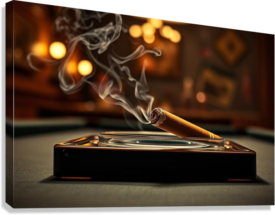 Giclée Stretched Canvas Print Billiard Cigar Wall Art