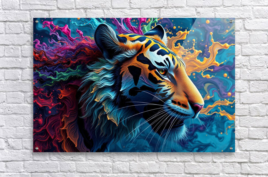 Acrylic Print Colorful Tiger Wall Art