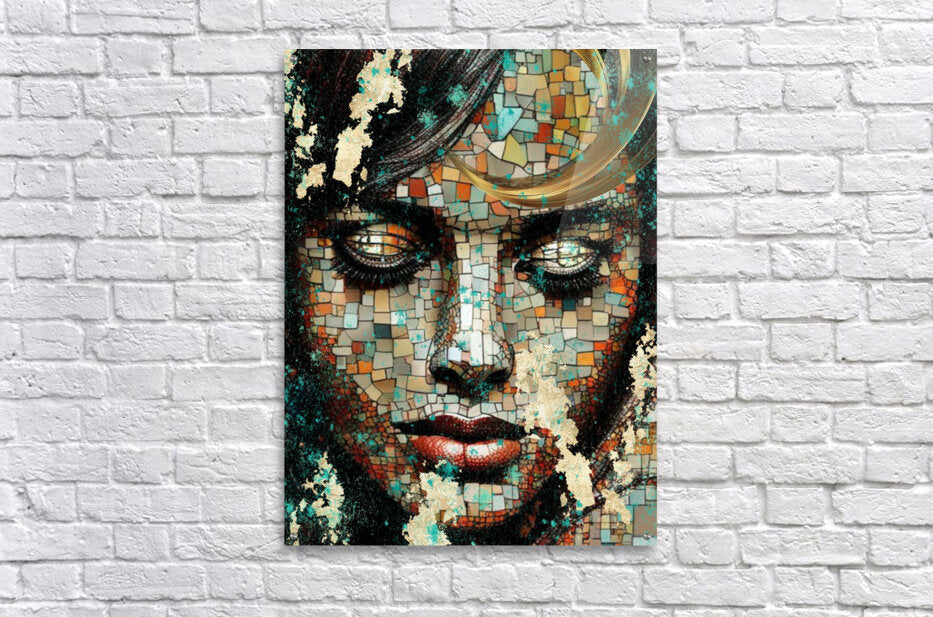 Acrylic Print Mosaic Woman Wall Art