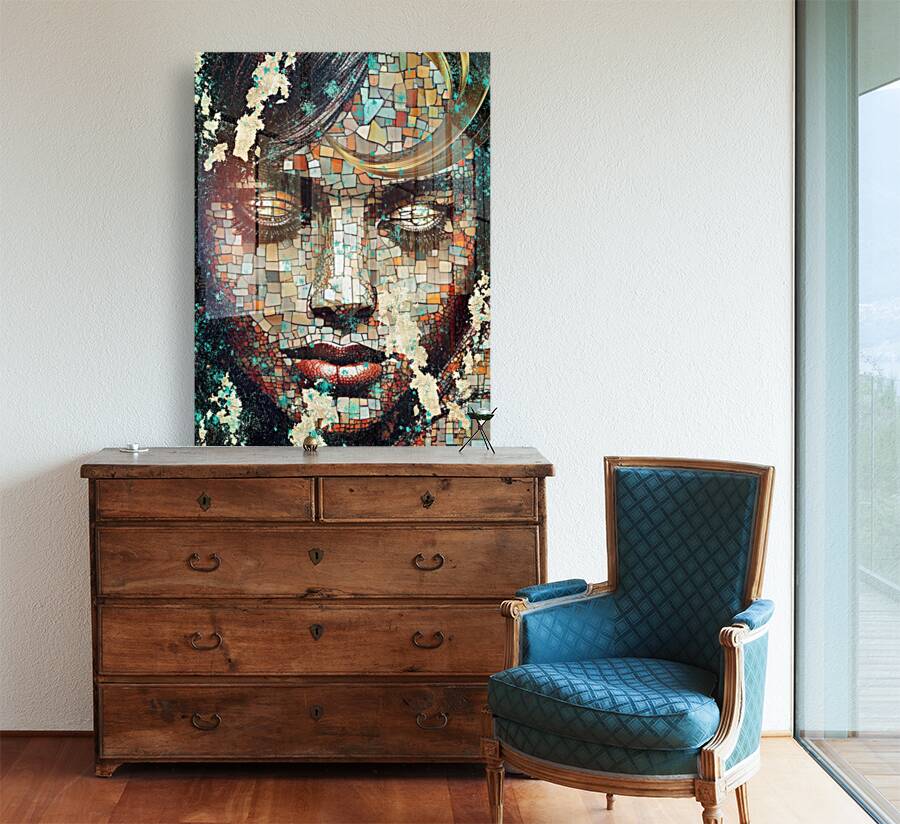 Acrylic Print Mockup Mosaic Woman Wall Art