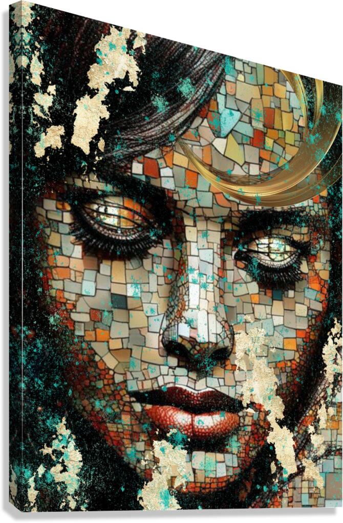 Mosaic Woman portrait on canvas wall art