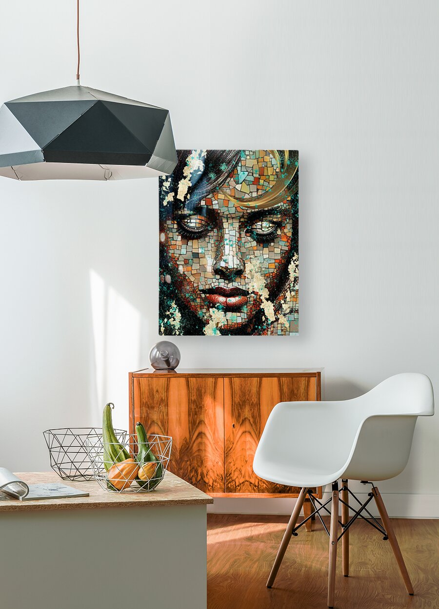  HD Sublimation Metal Print Mosaic Woman Wall Art