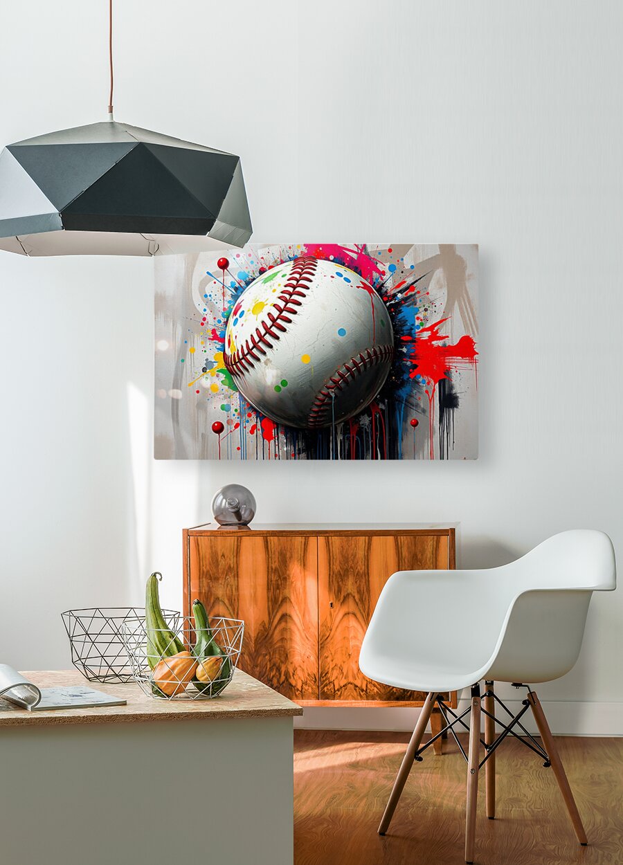 HD Sublimation Metal Print Painted Baseball Wall Art