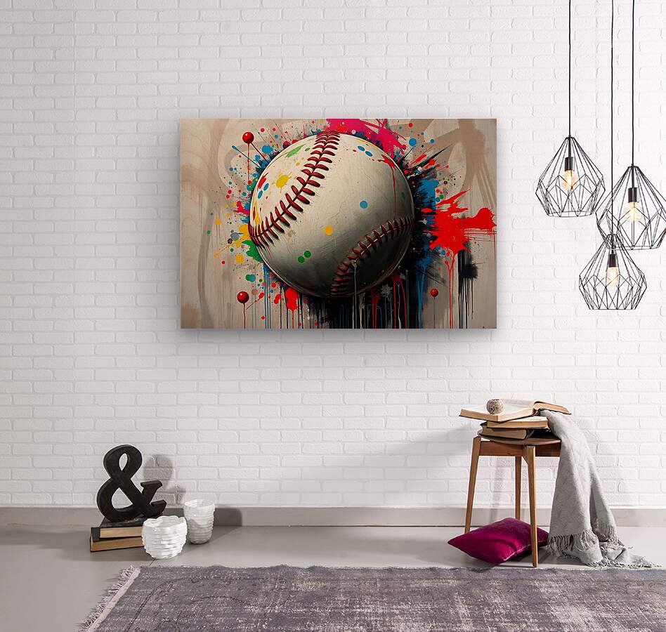 Vandal Velocity Wood Print Painted Baseball