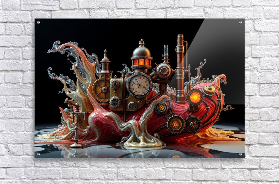 Acrylic Print Steampunk Glass Wall Art