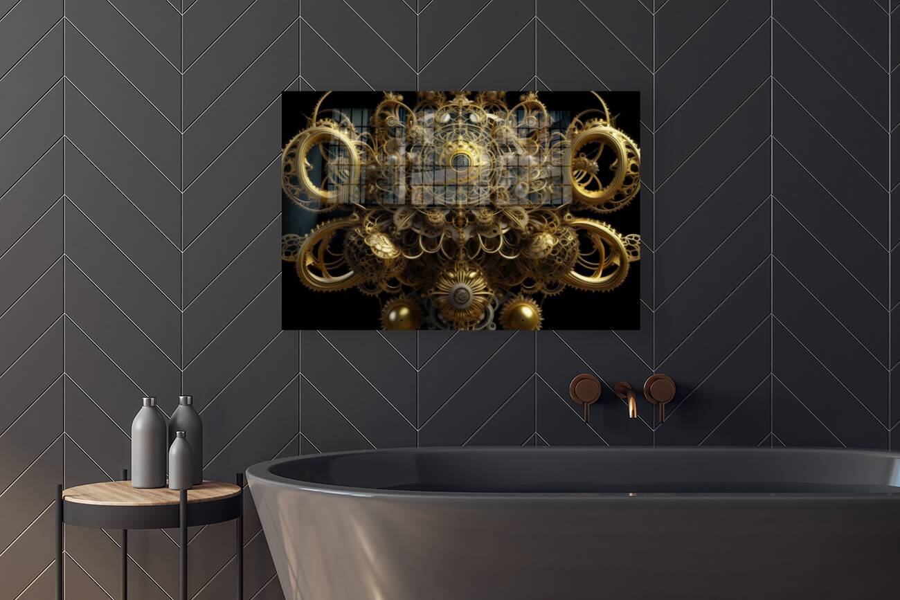 Acrylic Print Mockup Steampunk Design Wall Art