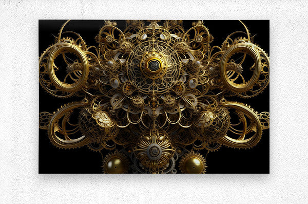 Brushed Metal Print Steampunk Design Wall Art