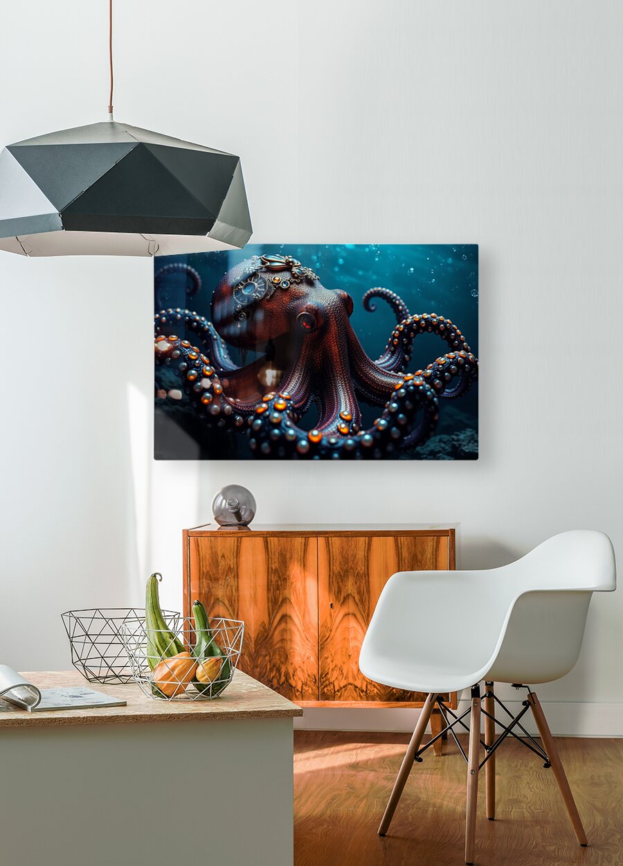  HD Sublimation Metal Print Steampunk Octopus Wall Art